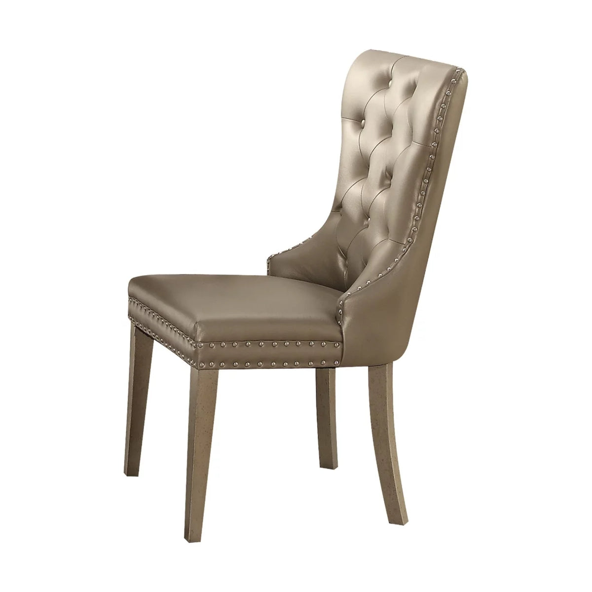 Leatherette Wooden Side Chair, Set of 2 C1380
