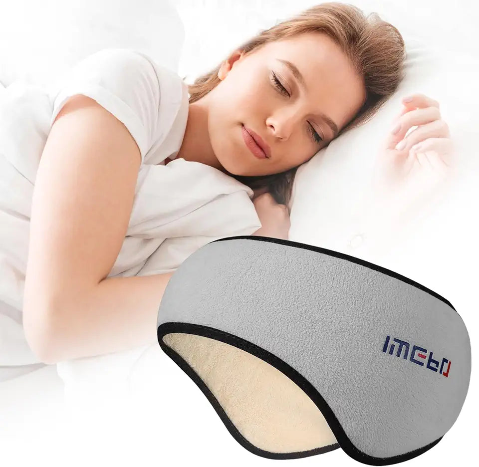 Adjustable Sleep Mask with Earmuffs Grey E441