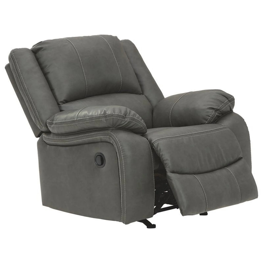 Gray Faux Leather Rocker Recliner X945351