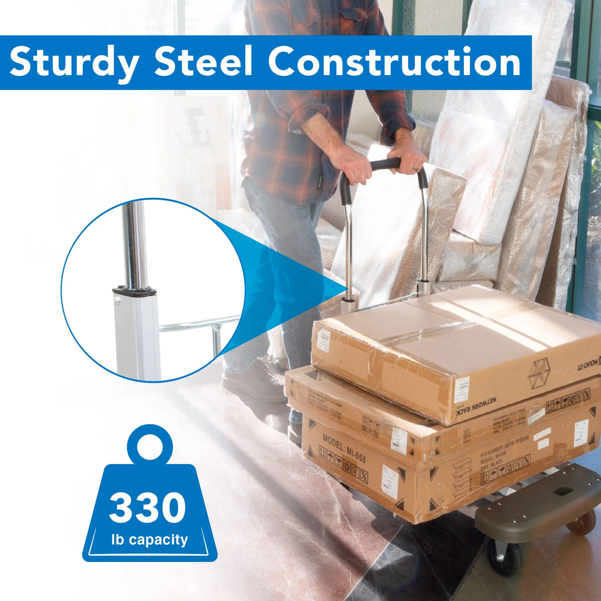Folding Platform Hand Truck with Expandable Base T6386