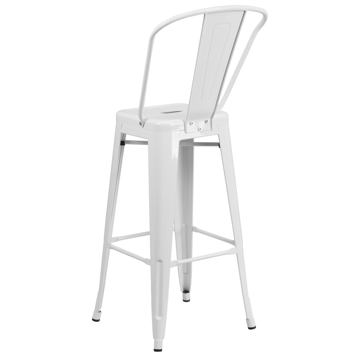 White Metal Barstool 2 Stools V18362