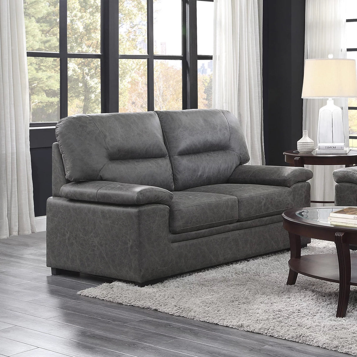 Dark Gray Loveseat D325
