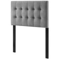 Twin Size Grey Velvet Tufted Headboard N98190