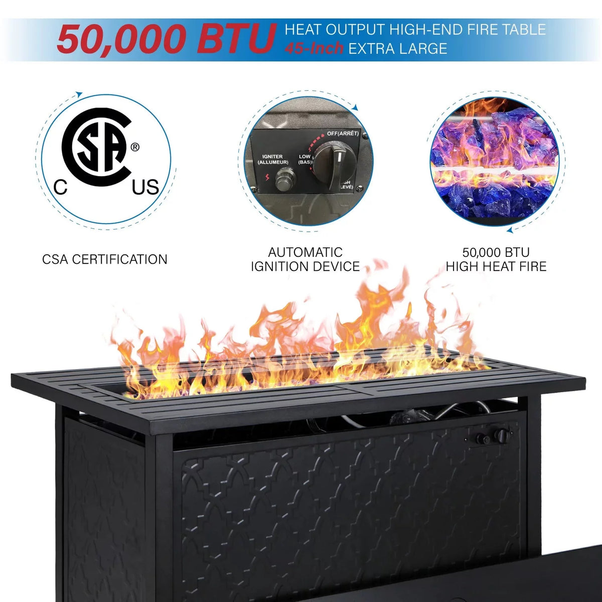 7 Pcs Wicker Patio Furniture Set with Fire Pit Table S84319