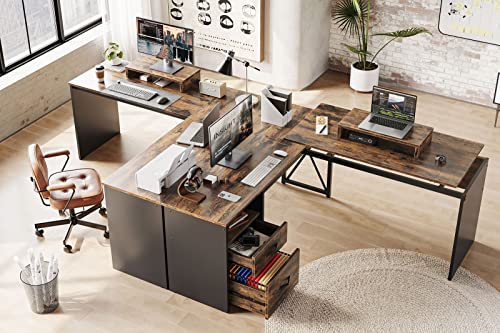 L Shaped Desk with File Drawer X690