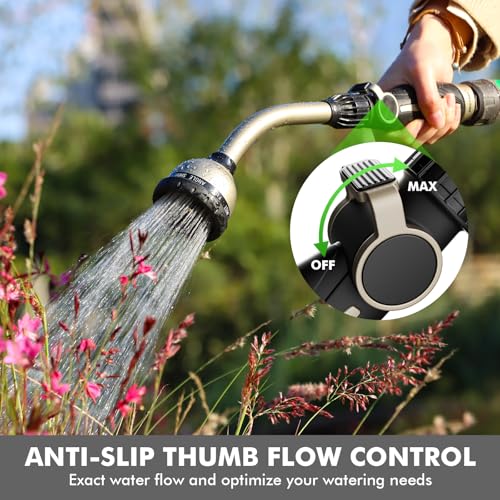 Heavy Duty Metal Garden Hose Wand with 10 Spray Patterns T997411