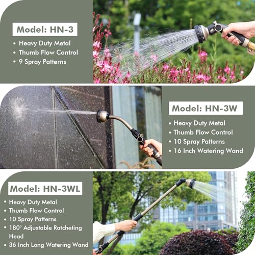 Heavy Duty Metal Garden Hose Wand with 10 Spray Patterns T997411