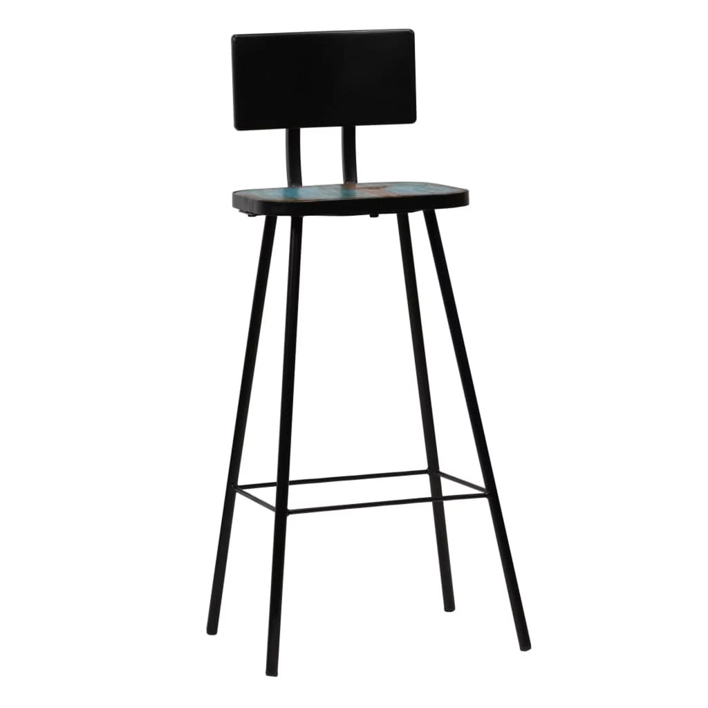 Solid Reclaimed Wood Bar Stools 4 pcs V7848
