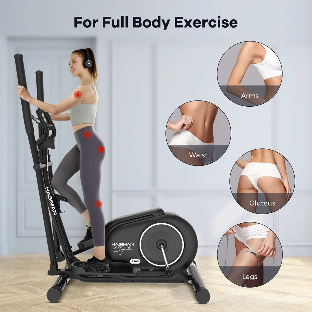 Silent Magnetic Elliptical Bike Stationary Exercise Machine H181237