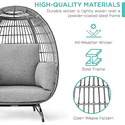 Oversized Wicker Egg Chair with 4 Cushions O295