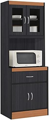 White Kitchen Cabinet with Microwave Storage R3449