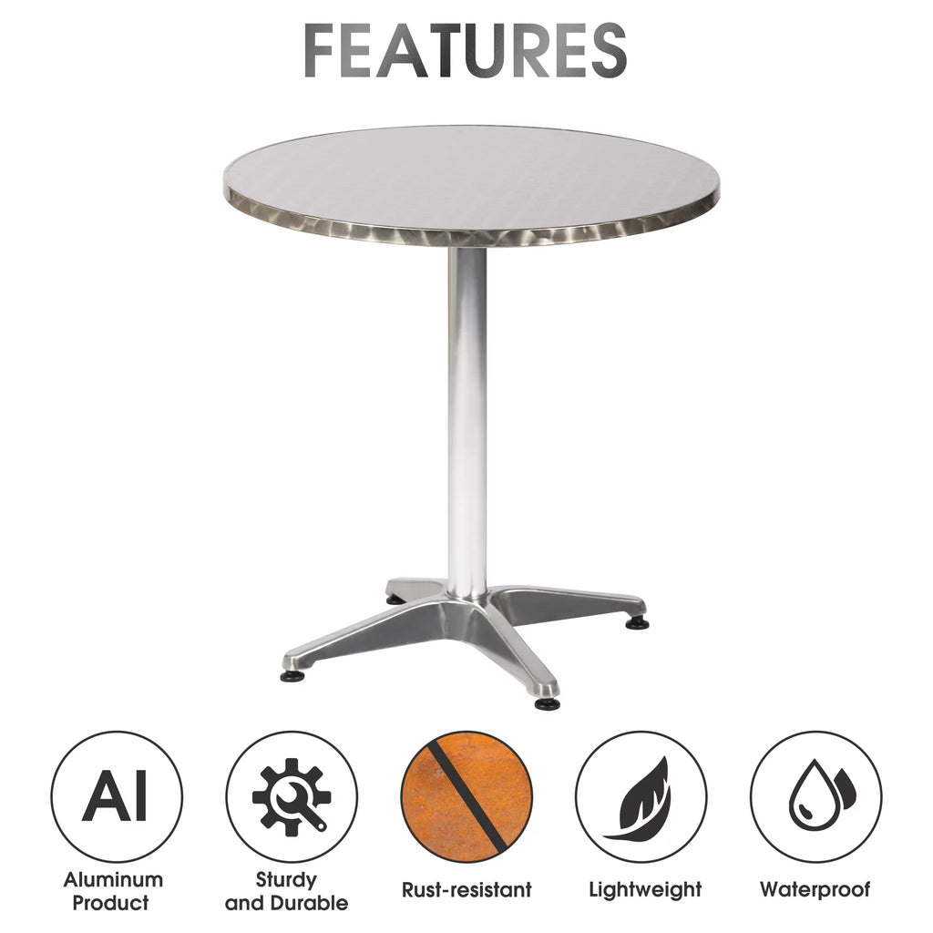 27.5 Round Aluminum Bistro Table P914