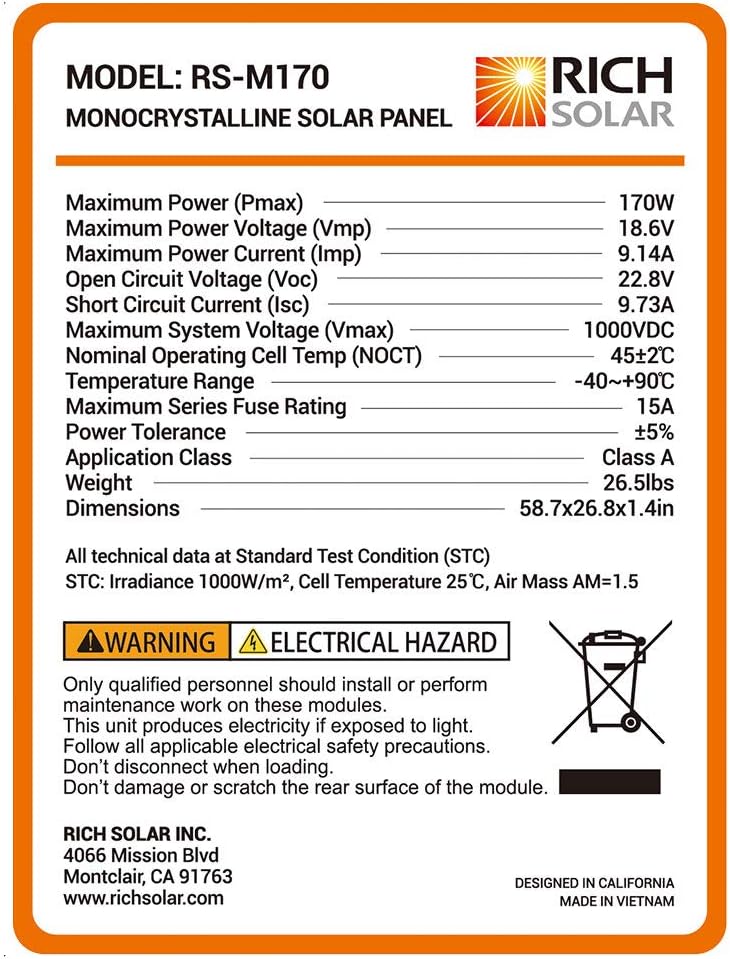 200 Watt 12 Volt Moncrystalline Solar Panel D4191