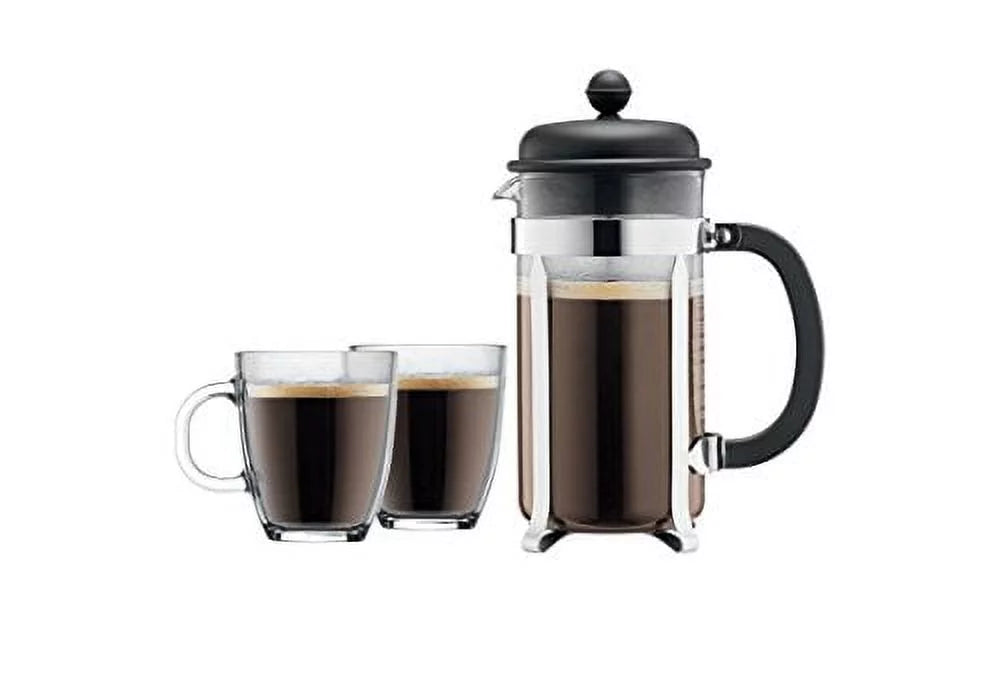 French Press Coffee Maker, 8 Cup, 1 Liter, 34oz with 2 Glass Mugs F7559