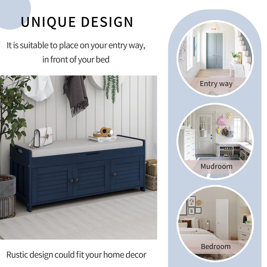 Blue Storage Bench F9591