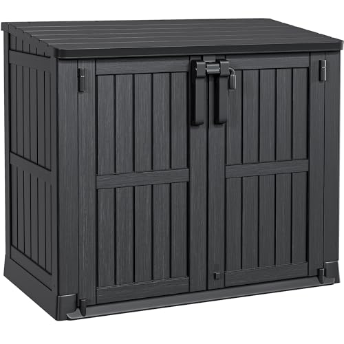 8x6.2FT All-Weather Plastic Outdoor Storage Shed with Lockable Doors C783778