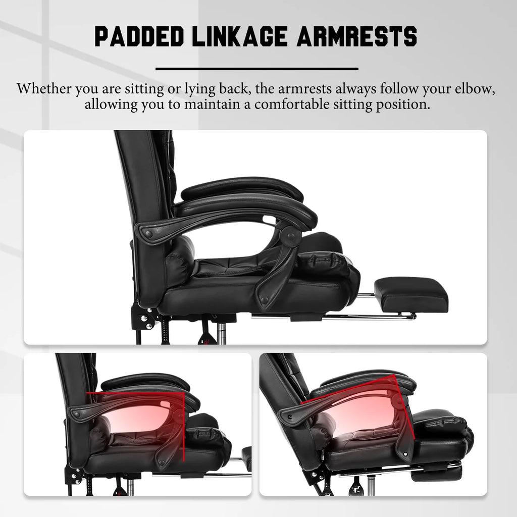 Ergonomic Faux Leather High Back Office Chair with Lumbar Support K55214