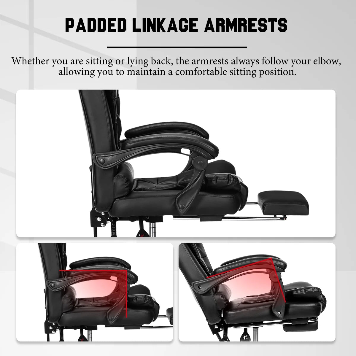 Ergonomic Faux Leather High Back Office Chair with Lumbar Support K55214