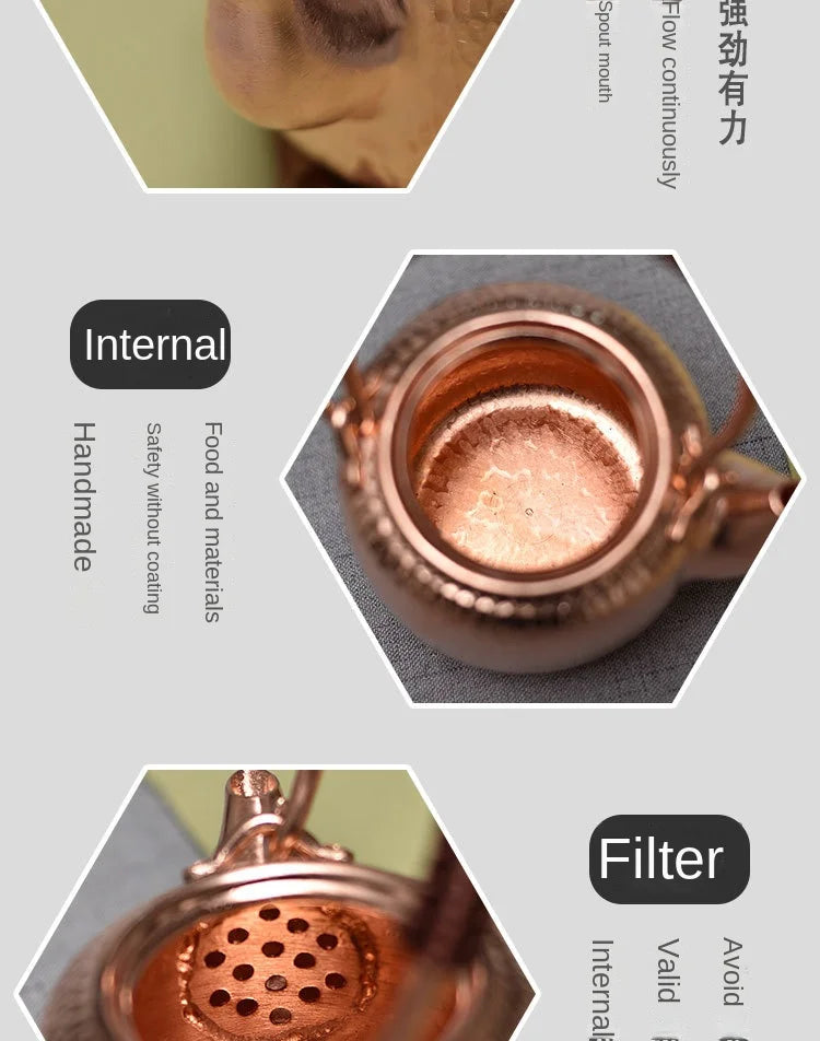300ml Hand-made Pure Copper Teapot E3356