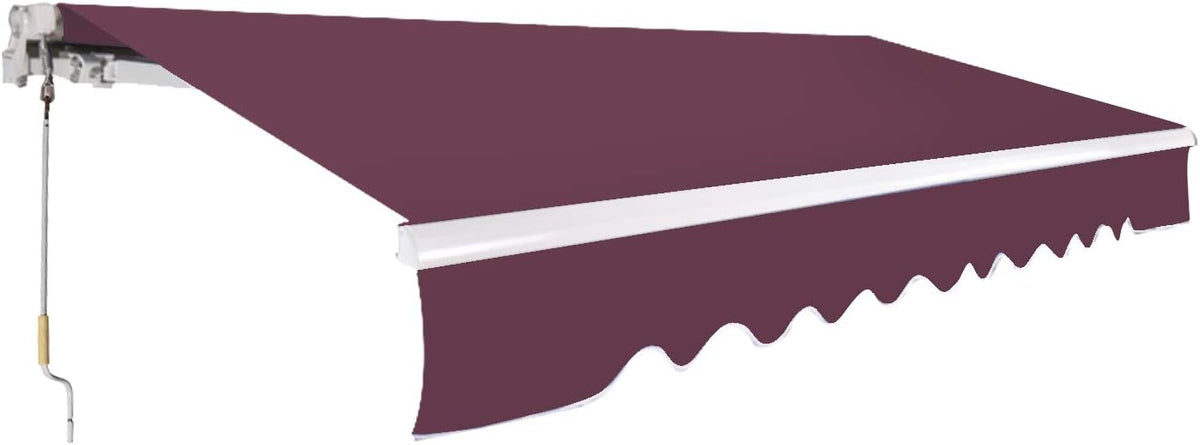 10 x 8 FT UV and Water-Resistant Fabric Retractable Patio Awning Canopy C5804