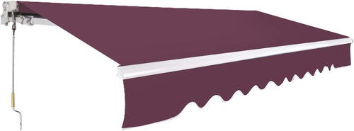 10 x 8 FT UV and Water-Resistant Fabric Retractable Patio Awning Canopy C5804