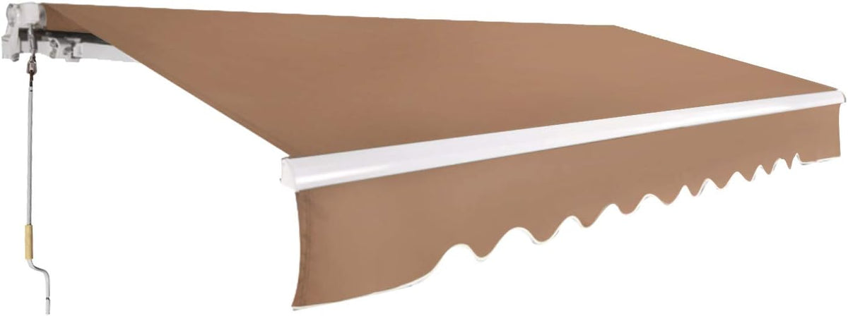 10 x 8 FT UV and Water-Resistant Fabric Retractable Patio Awning Canopy C5804