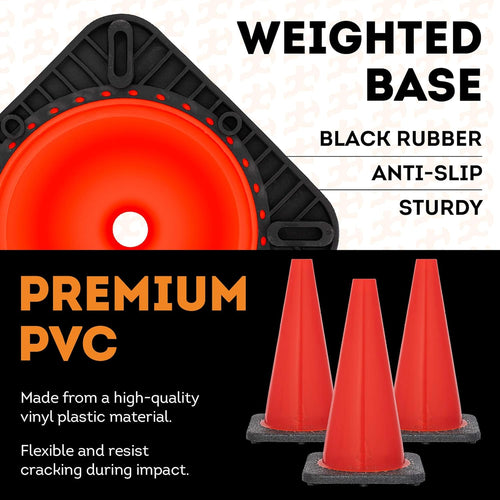 12 Inch Orange PVC Safety Cone C502
