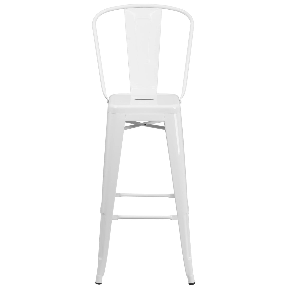 White Metal Barstool 2 Stools V18362