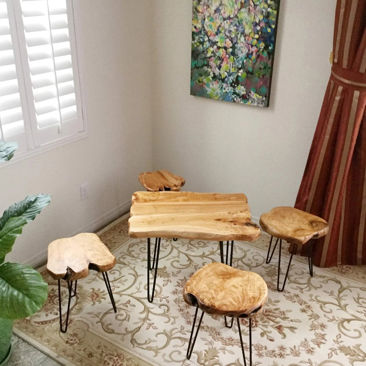Cedar Roots Coffee Table with 4 Hairpin Legs Q541761