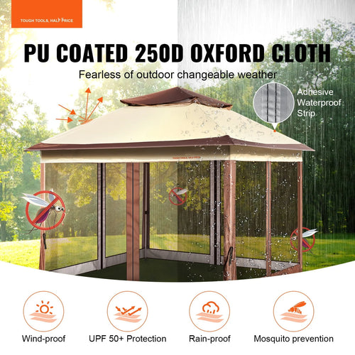 11 x 11 FT Pop up Gazebo with Mosquito Netting Q5764