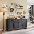 Black 3 Drawer 4 Door Sideboard Storage Cabinet H15382