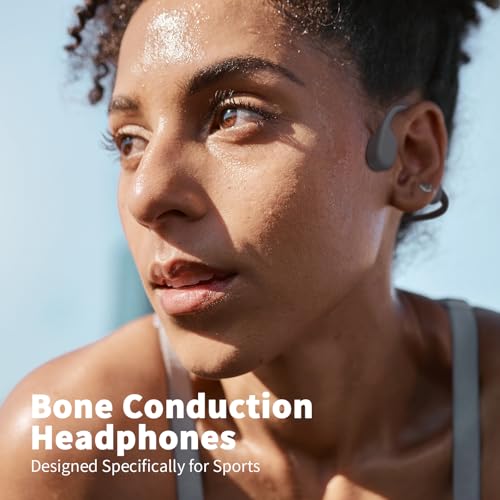 Bone Conduction Headphones, Bluetooth 5.4 Open Ear Headphones with Mic, IPX7 Waterproof Sport Headphones V55267