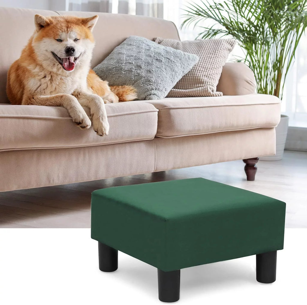 Small Modern Velvet Footstool Ottoman I54164
