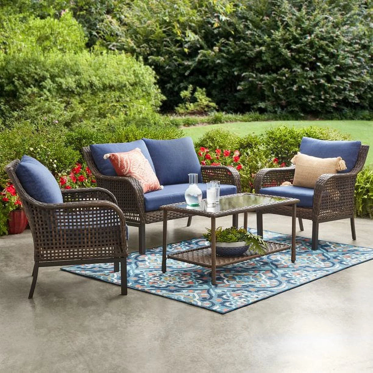 4-Piece Wicker Outdoor Conversation Set E836999