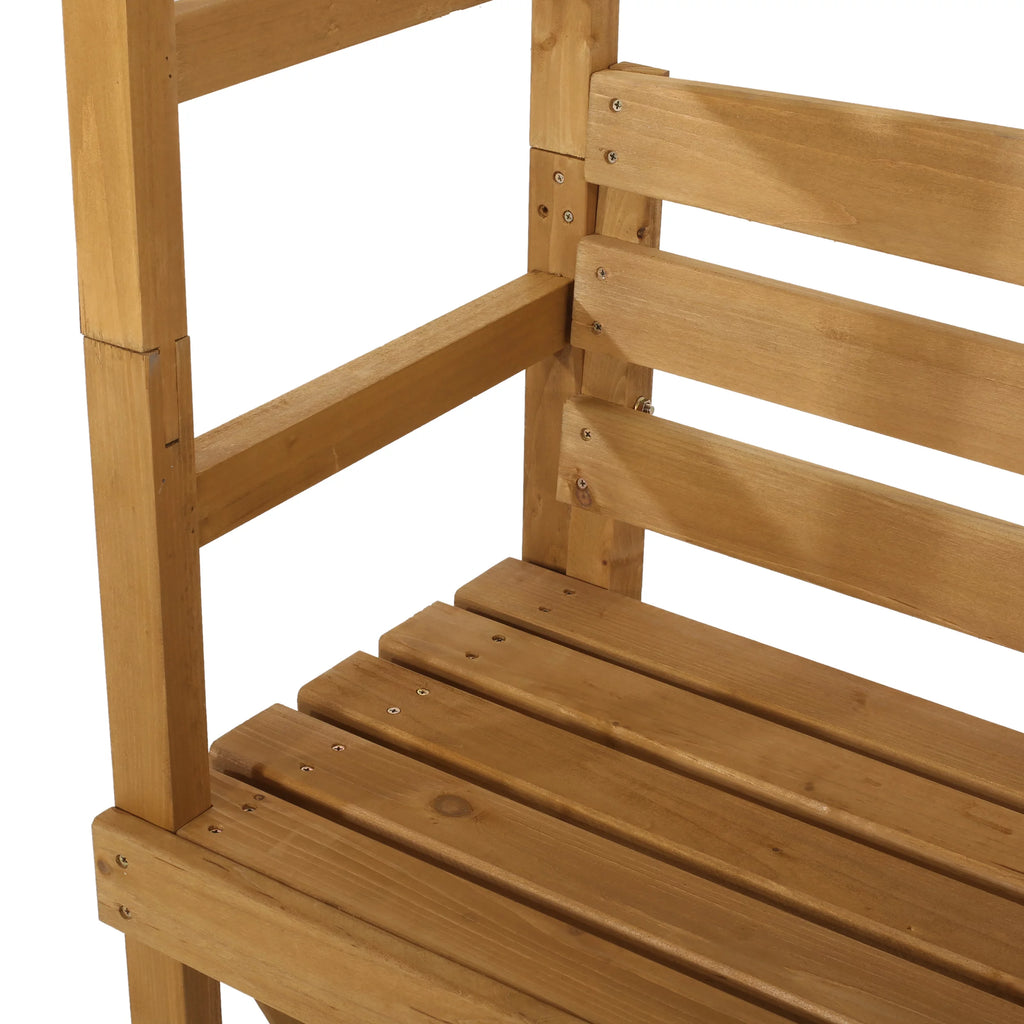 Outdoor Fir Wood Arbor Bench J666451