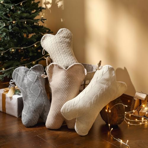 4 Pack 18 Inch Knitted Dog Christmas Stockings Q193140
