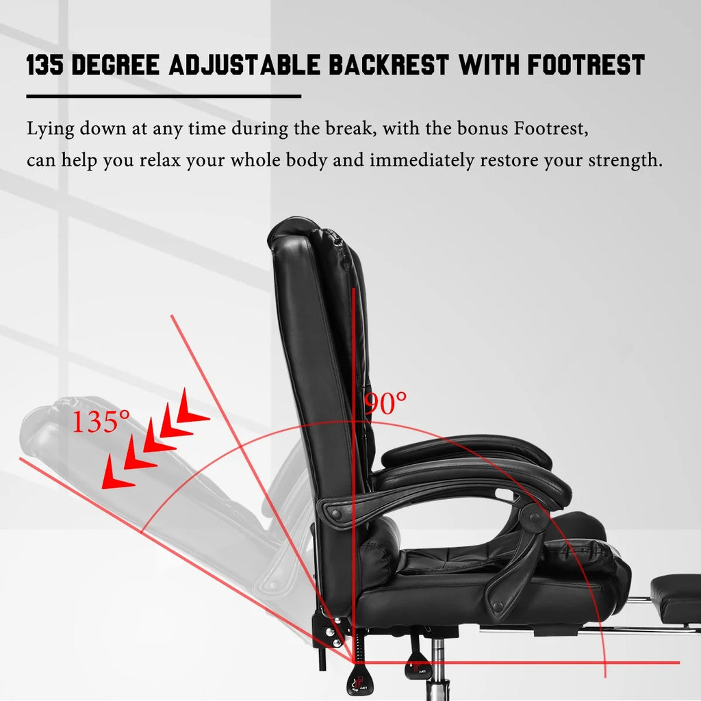 Ergonomic Faux Leather High Back Office Chair with Lumbar Support K55214