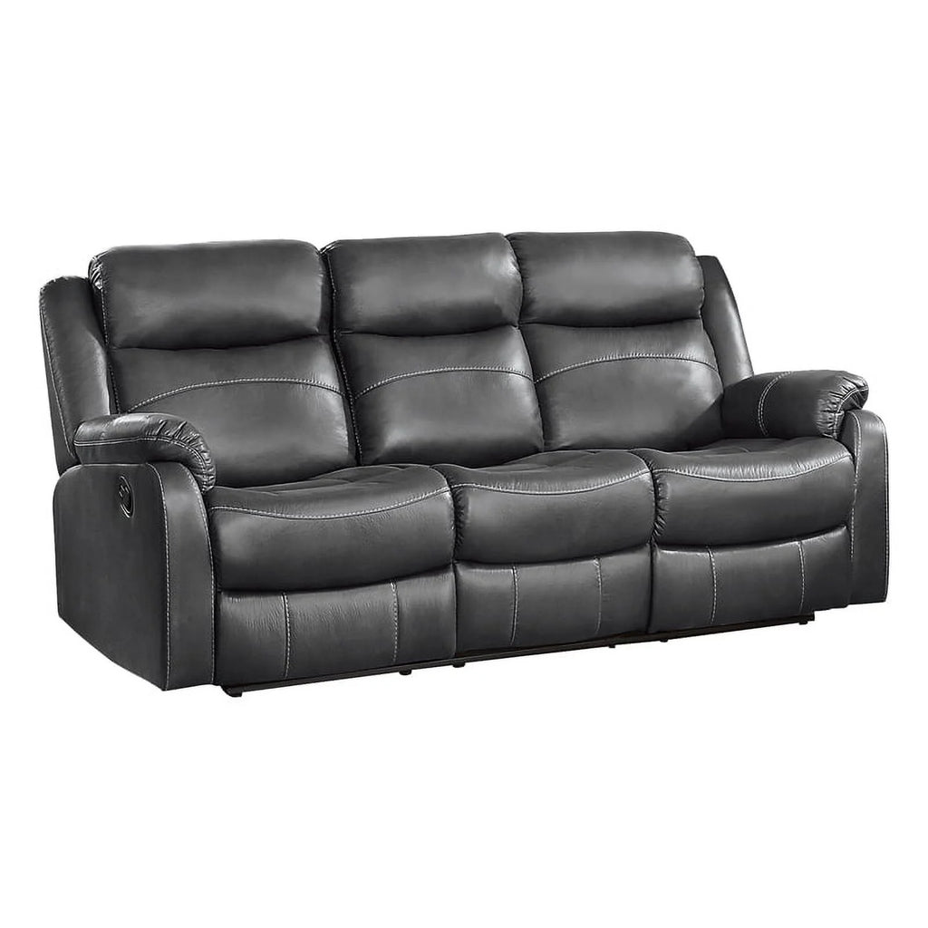 Dark Gray Double Reclining Sofa with Cup Holders V145855