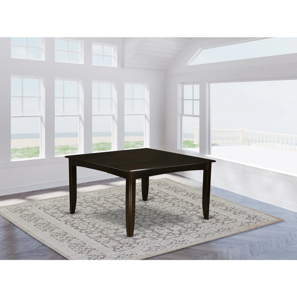 Square Table with Butterfly Leaf Saddle Brown Finish D6764