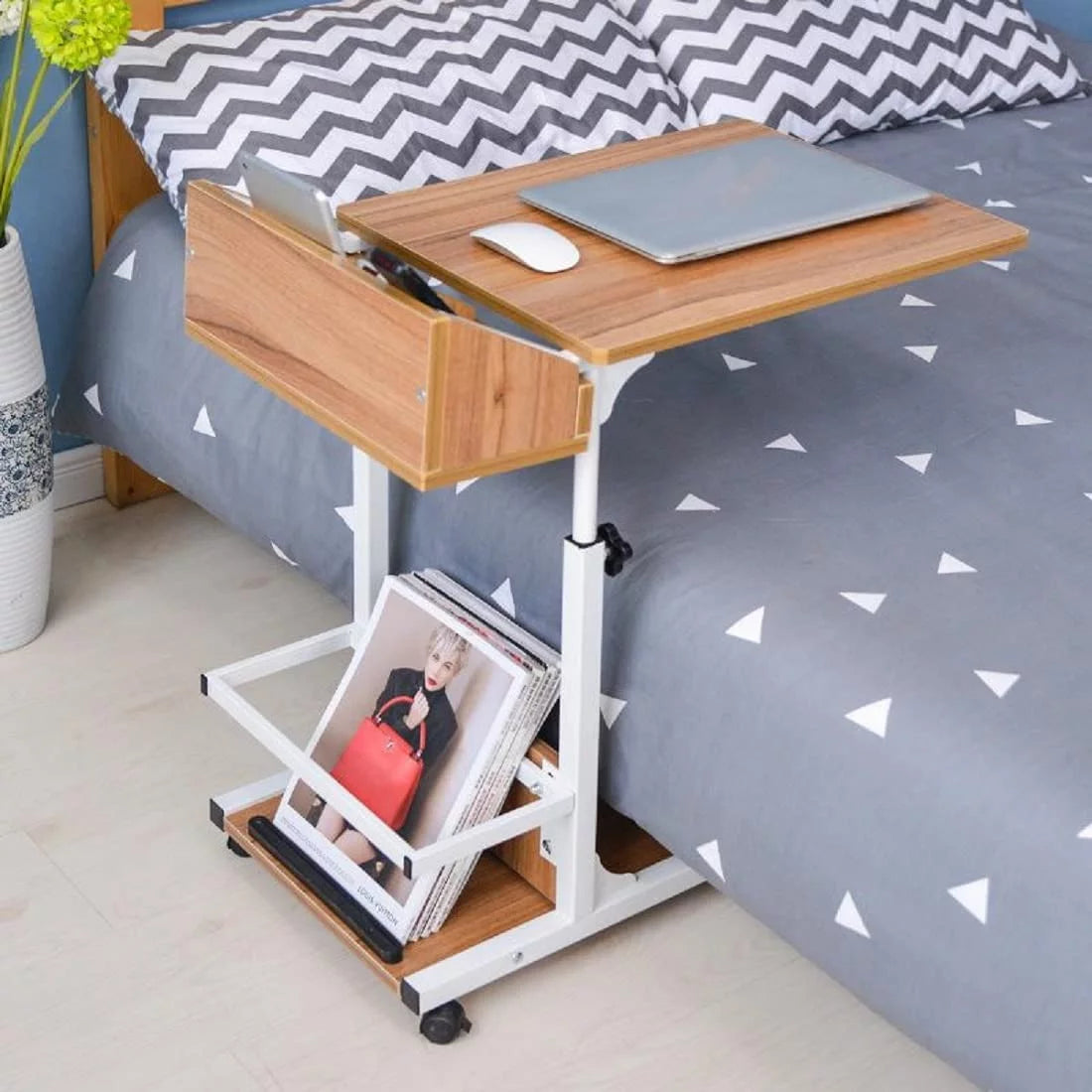 C Shaped Side Table with Wheels V814118