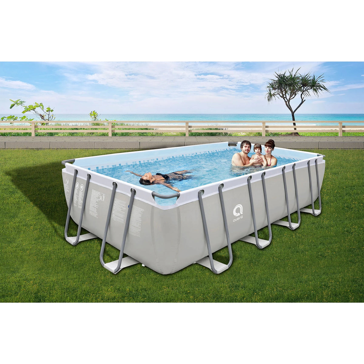 18 x 10 Foot Steel Frame Swimming Pool O370080