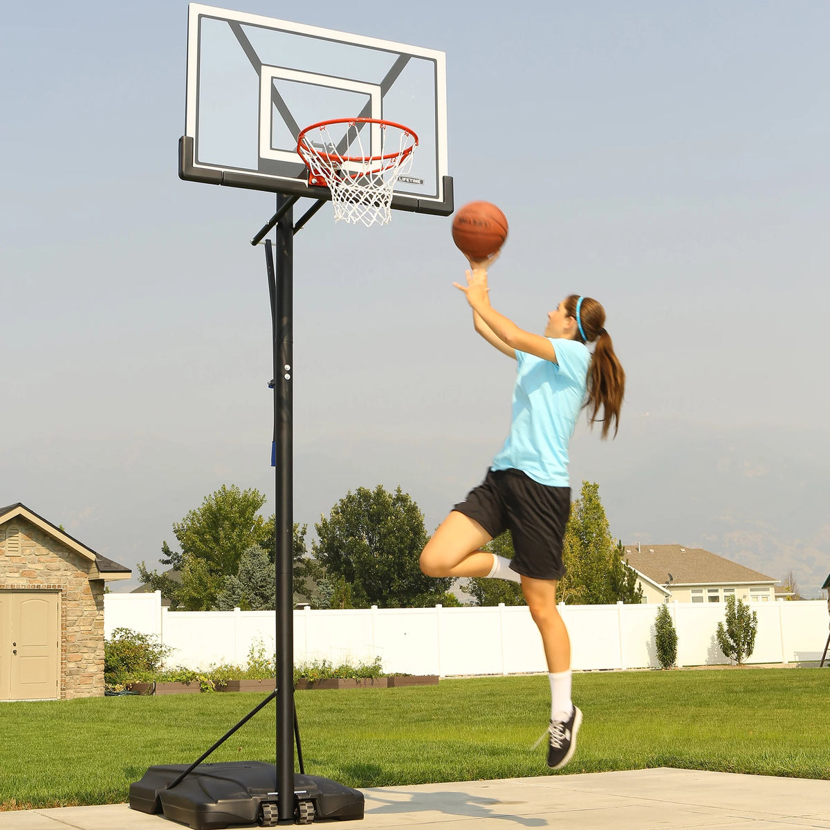 Adjustable Portable Basketball Hoop 48 inch Polycarbonate T482196