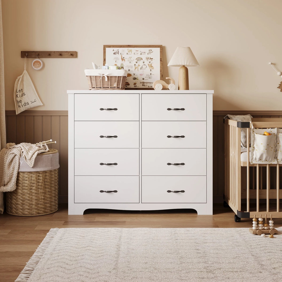 Black 6 Drawer Double Dresser P946478