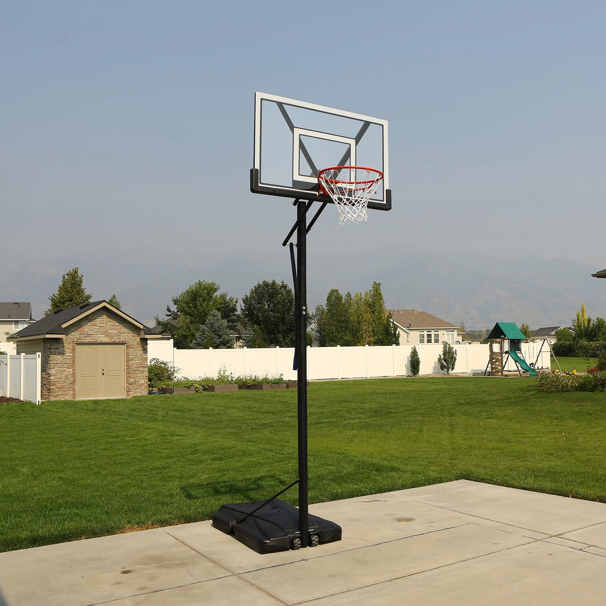 Adjustable Portable Basketball Hoop 48 inch Polycarbonate T482196