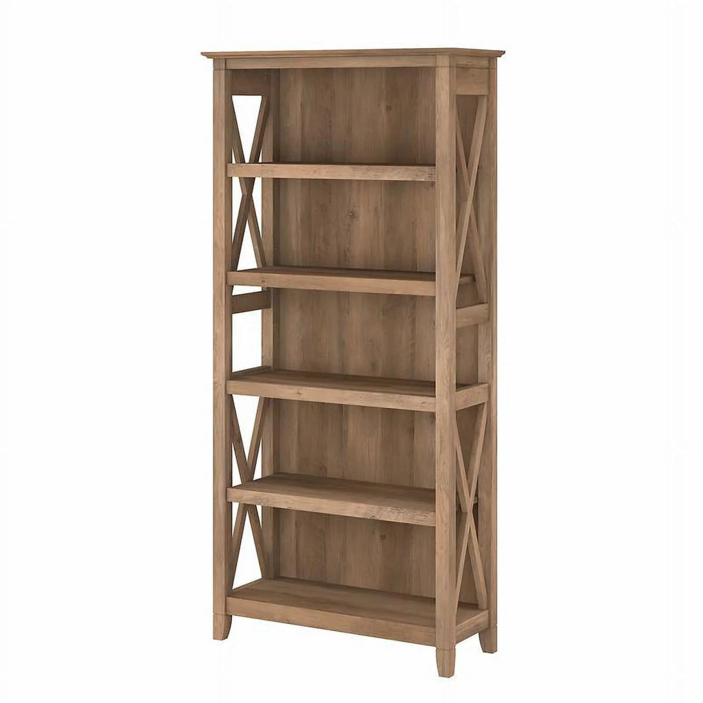 5-Shelf Reclaimed Pine Wood Bookcase V275410