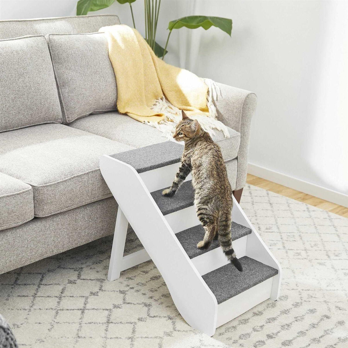 Foldable Wood Carpeted Pet Stairs R620