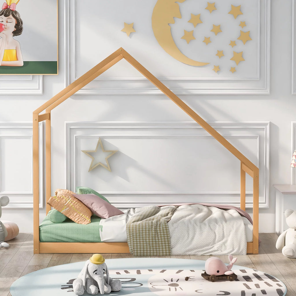 Twin Size Wooden House Bed I5018