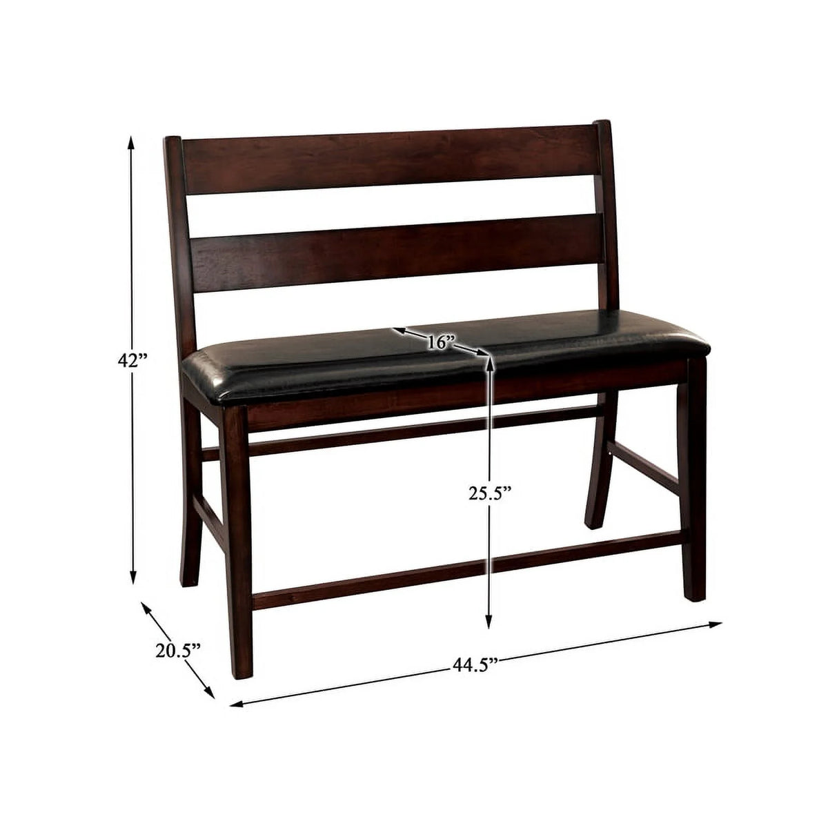 Wood Counter Height Dining Bench with Back I376192