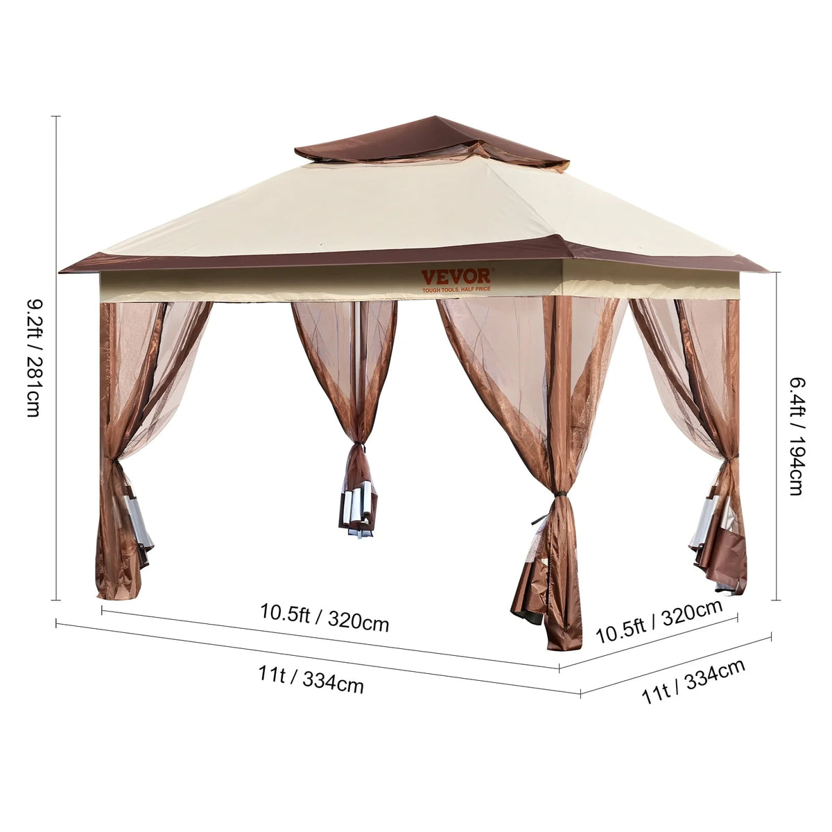 11 x 11 FT Pop up Gazebo with Mosquito Netting Q5764