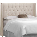 California King Beige Linen Wingback Headboard P802769